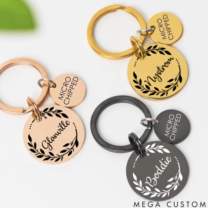 Personalized Pet Lover Stylish and Durable ID Tags for Your Furry Friends Wreath Tags