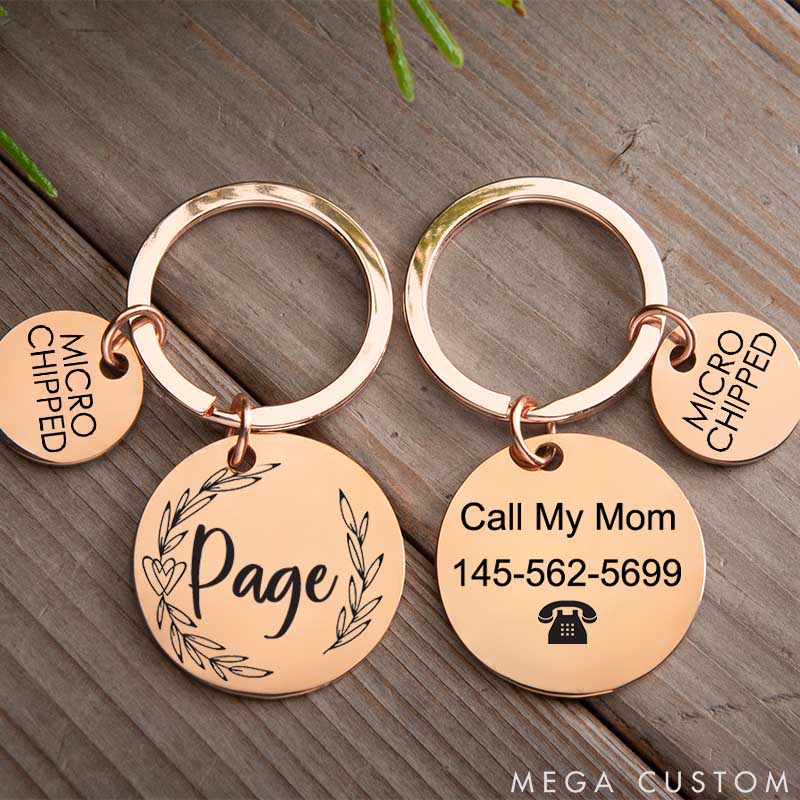 Personalized Pet Lover Stylish and Durable ID Tags for Your Furry Friends Wreath and Heart Tags