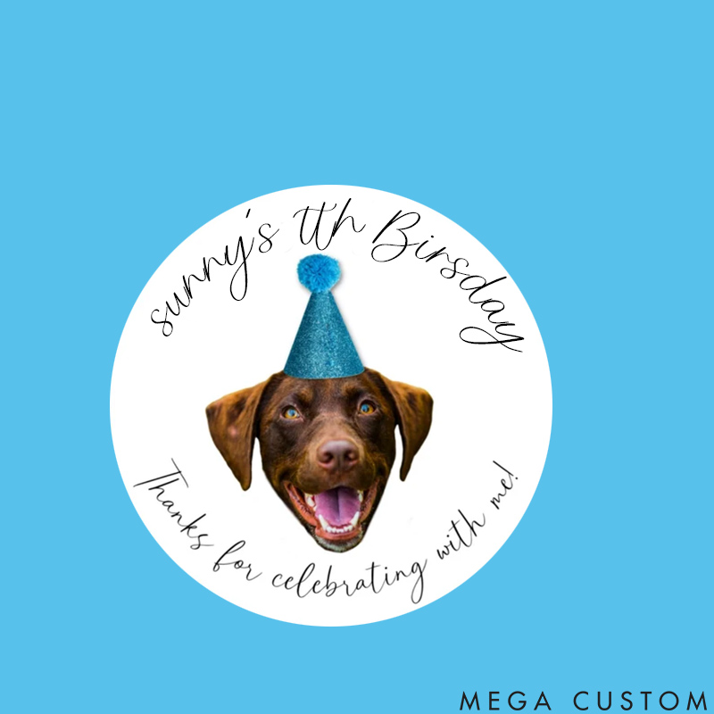 Personalized Pet Lover Thanks for Celebrating with Me Image Stickers