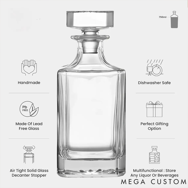 Personalized Pet Lover The Reason I Drink Whiskey Decanter Set