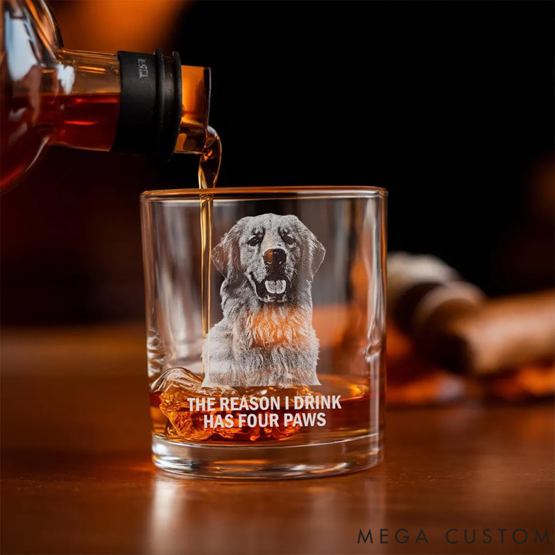 Personalized Pet Lover The Reason I Drink Whiskey Decanter Set