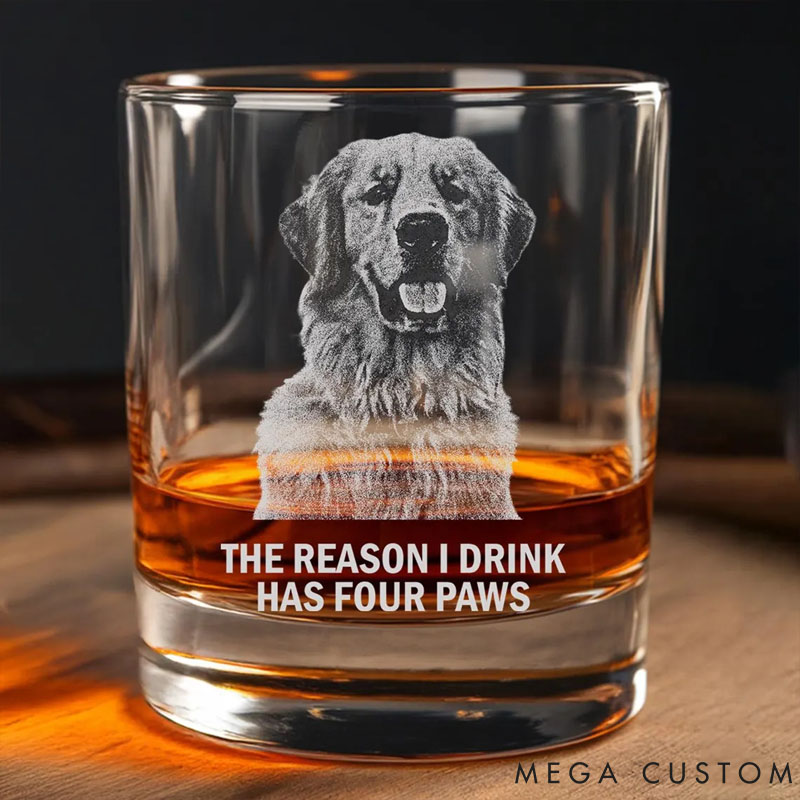 Personalized Pet Lover The Reason I Drink Whiskey Decanter Set