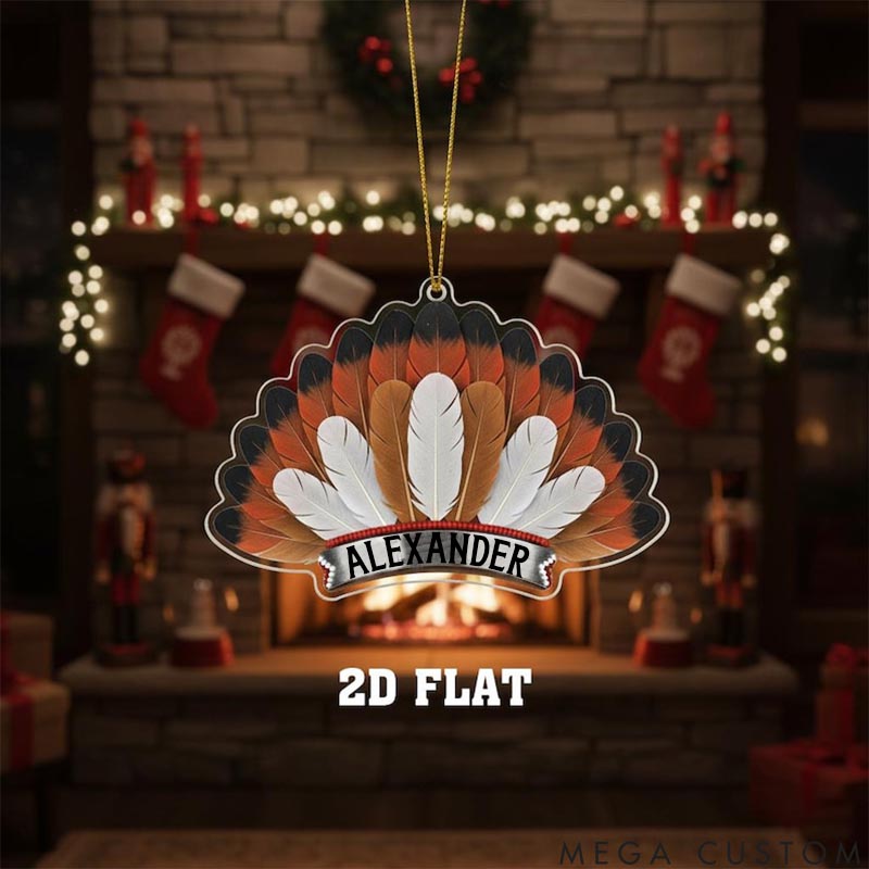 Personalized Pet Lover Turkey Feather Christmas Ornament