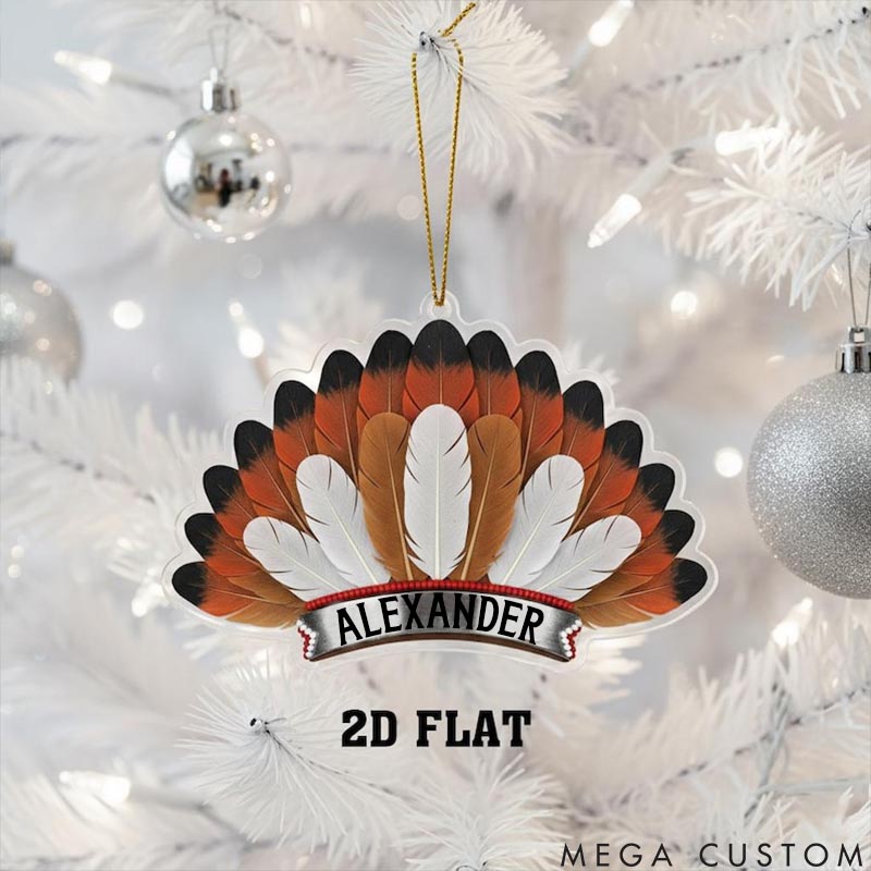 Personalized Pet Lover Turkey Feather Christmas Ornament