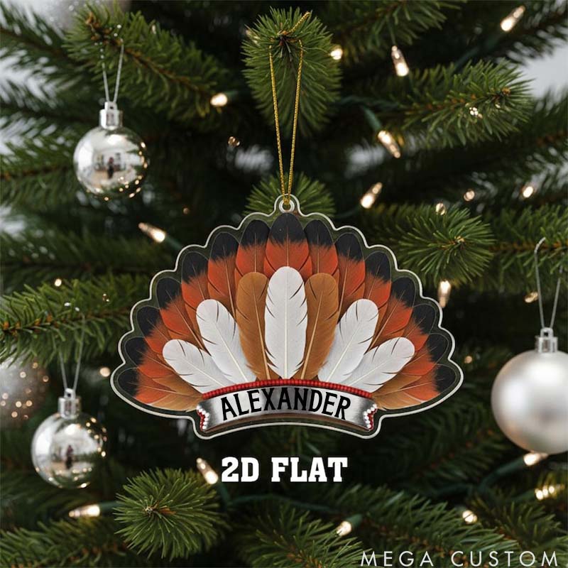 Personalized Pet Lover Turkey Feather Christmas Ornament