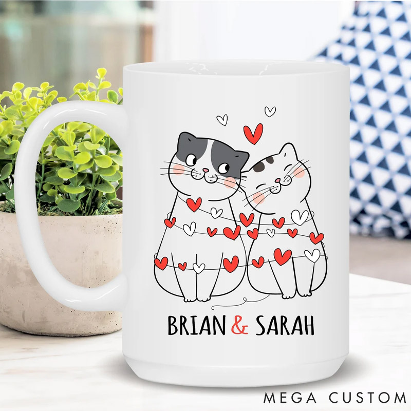 Personalized Pet Lover Valentines Day Coffee Mug Couples Gift