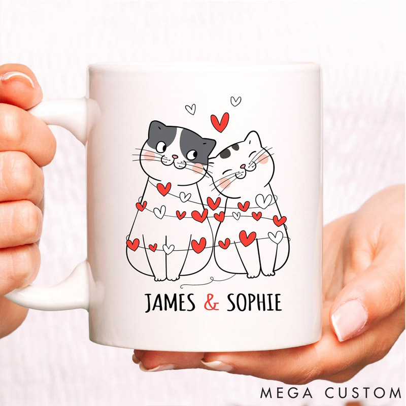 Personalized Pet Lover Valentines Day Coffee Mug Couples Gift