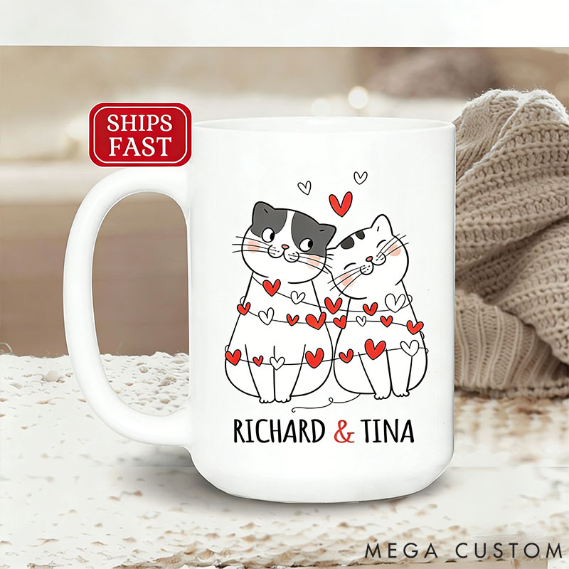 Personalized Pet Lover Valentines Day Coffee Mug Couples Gift