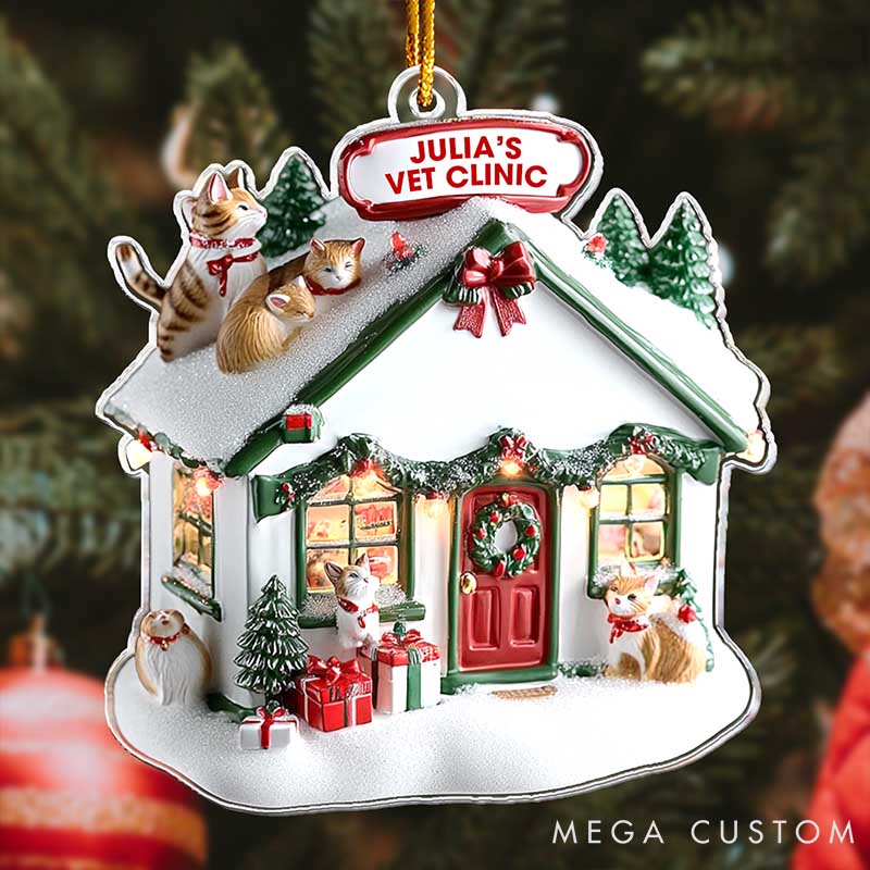 Personalized Pet Lover Vet Clinic Christmas Ornament
