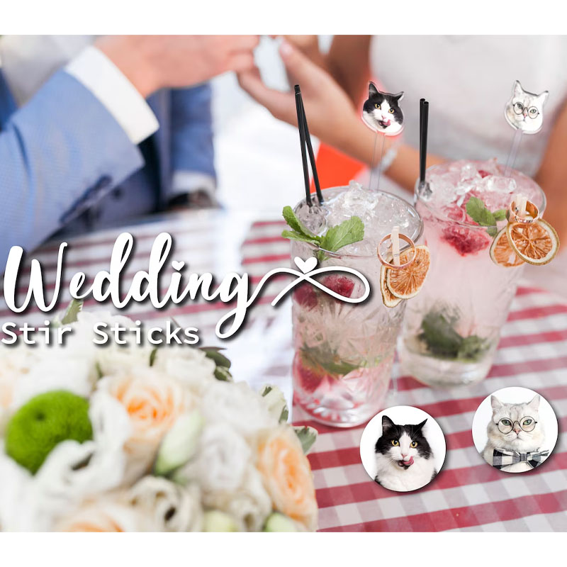 Personalized Pet Lover Watercolor Acrylic Cocktail Stir Sticks