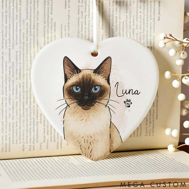 Personalized Pet Lover Watercolor Photo Pet Portrait Christmas Ornament