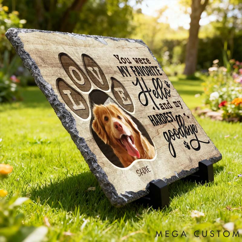 Personalized Pet Lover Wear Resistant Pet Memorial Photo Garden Stone with Name and Title Courtyard Decor 