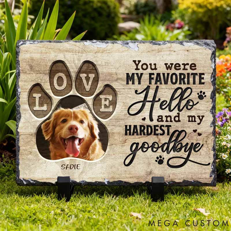 Personalized Pet Lover Wear Resistant Pet Memorial Photo Garden Stone with Name and Title Courtyard Decor 