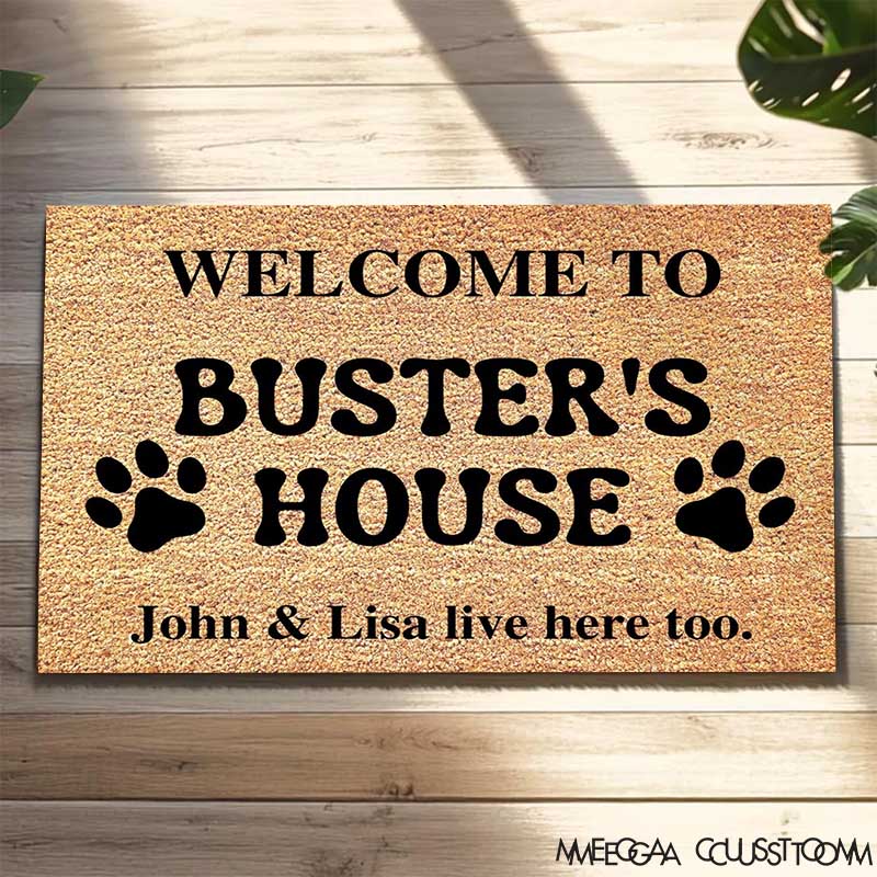 Personalized Pet Lover Welcome Mat for Dog Door Mat Dog Owner Gift Doormat