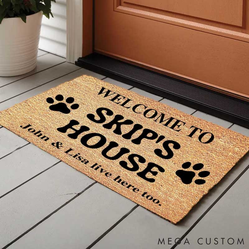 Personalized Pet Lover Welcome Mat for Dog Door Mat Dog Owner Gift Doormat
