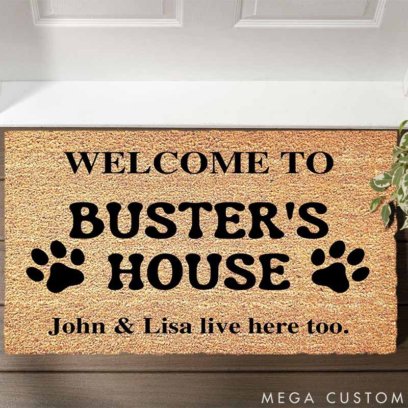 Personalized Pet Lover Welcome Mat for Dog Door Mat Dog Owner Gift Doormat