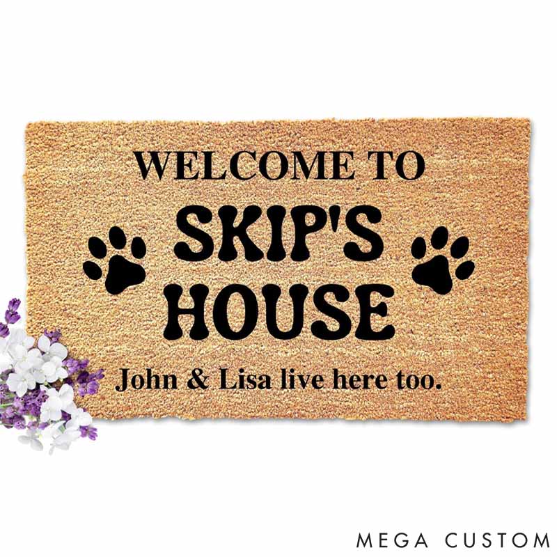 Personalized Pet Lover Welcome Mat for Dog Door Mat Dog Owner Gift Doormat