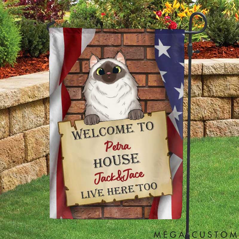 Personalized Pet Lover Welcome to Our House Garden Flag