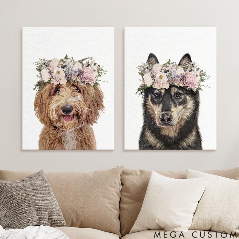 Personalized Pet Lover Wildflower Pet Portrait