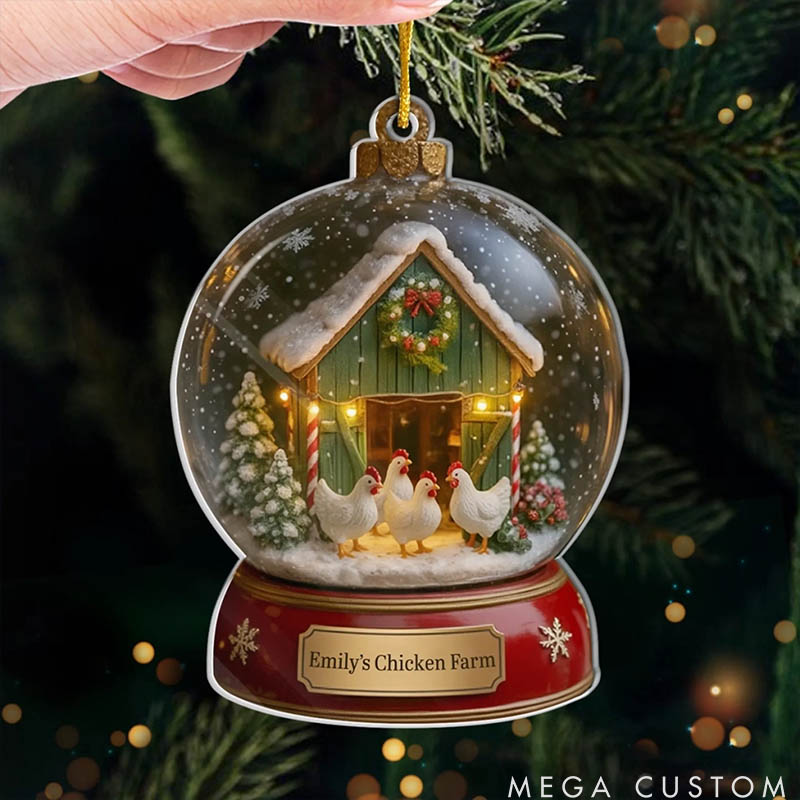 Personalized Pet Lover Winter Wonder Henland Christmas Ornament