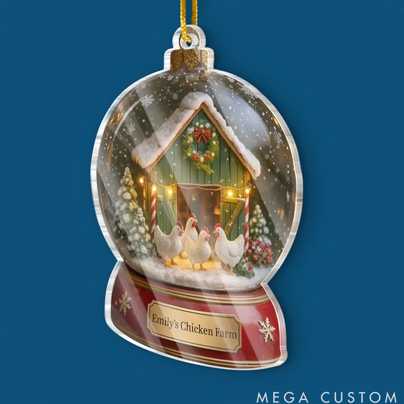 Personalized Pet Lover Winter Wonder Henland Christmas Ornament