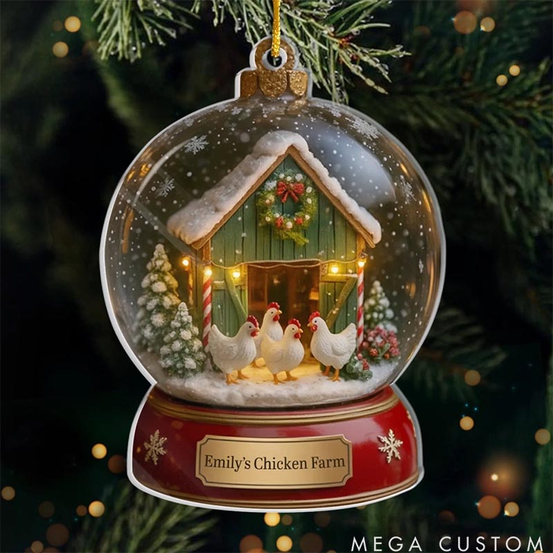 Personalized Pet Lover Winter Wonder Henland Christmas Ornament