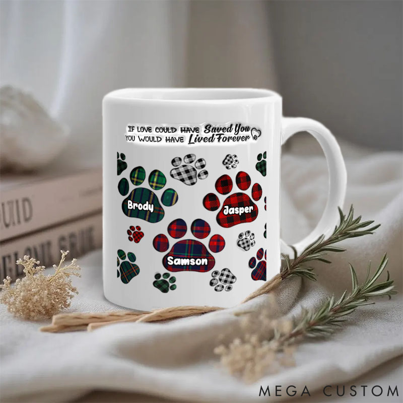 Personalized Pet Lover You Left Paw Prints on My Heart Mugs