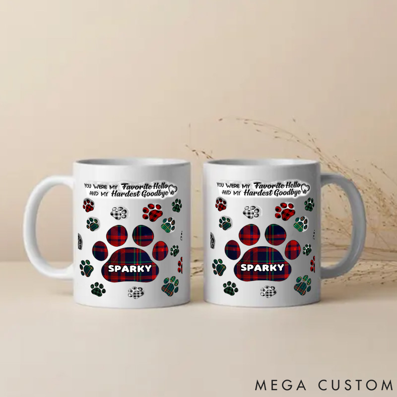 Personalized Pet Lover You Left Paw Prints on My Heart Mugs