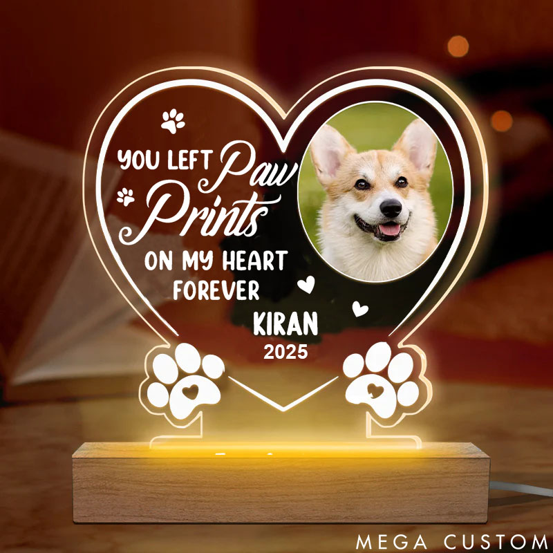 Personalized Pet Lover You Left Paw Prints on Our Hearts Forever Light Fixtures
