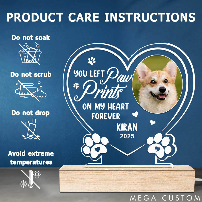 Personalized Pet Lover You Left Paw Prints on Our Hearts Forever Light Fixtures