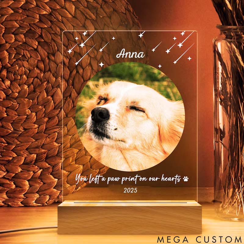 Personalized Pet Lover You Left a Paw Pet Light