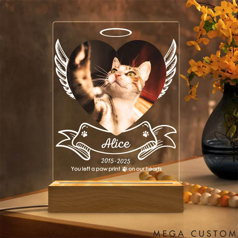 Personalized Pet Lover You Left a Paw Print on Our Hearts Pet Light