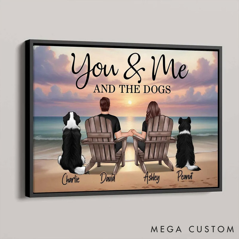 Personalized Pet Lover You Me And The Dogs Cats Beach Landscape Portrait