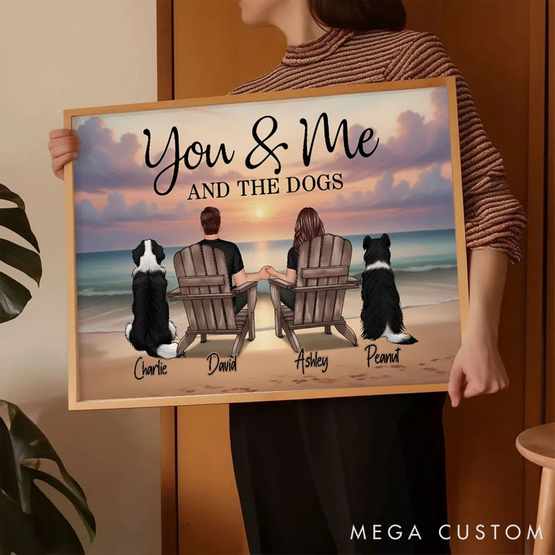 Personalized Pet Lover You Me And The Dogs Cats Beach Landscape Portrait