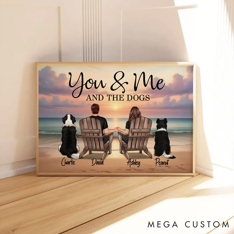 Personalized Pet Lover You Me And The Dogs Cats Beach Landscape Portrait