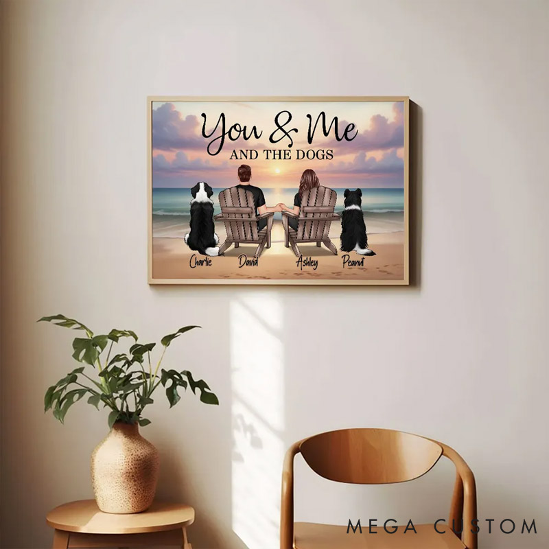 Personalized Pet Lover You Me And The Dogs Cats Beach Landscape Portrait