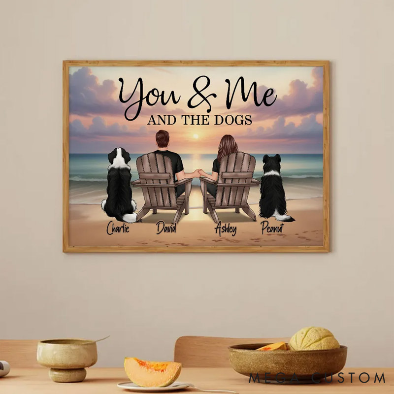 Personalized Pet Lover You Me And The Dogs Cats Beach Landscape Portrait