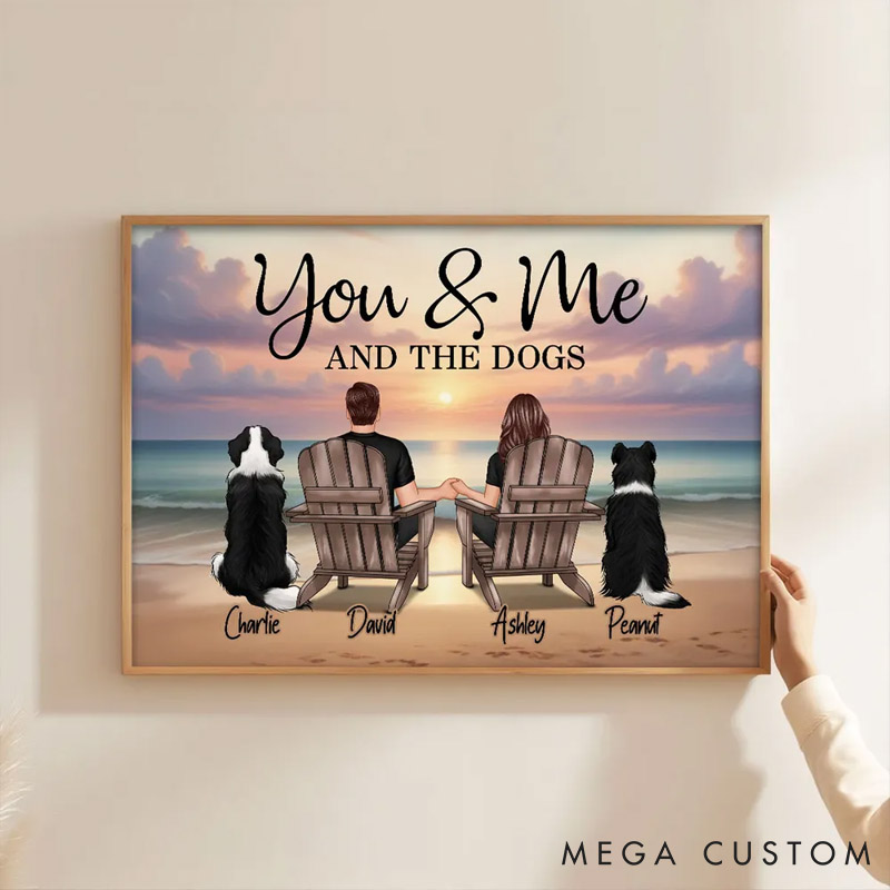 Personalized Pet Lover You Me And The Dogs Cats Beach Landscape Portrait