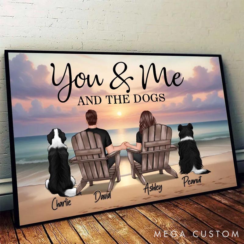 Personalized Pet Lover You Me And The Dogs Cats Beach Landscape Portrait