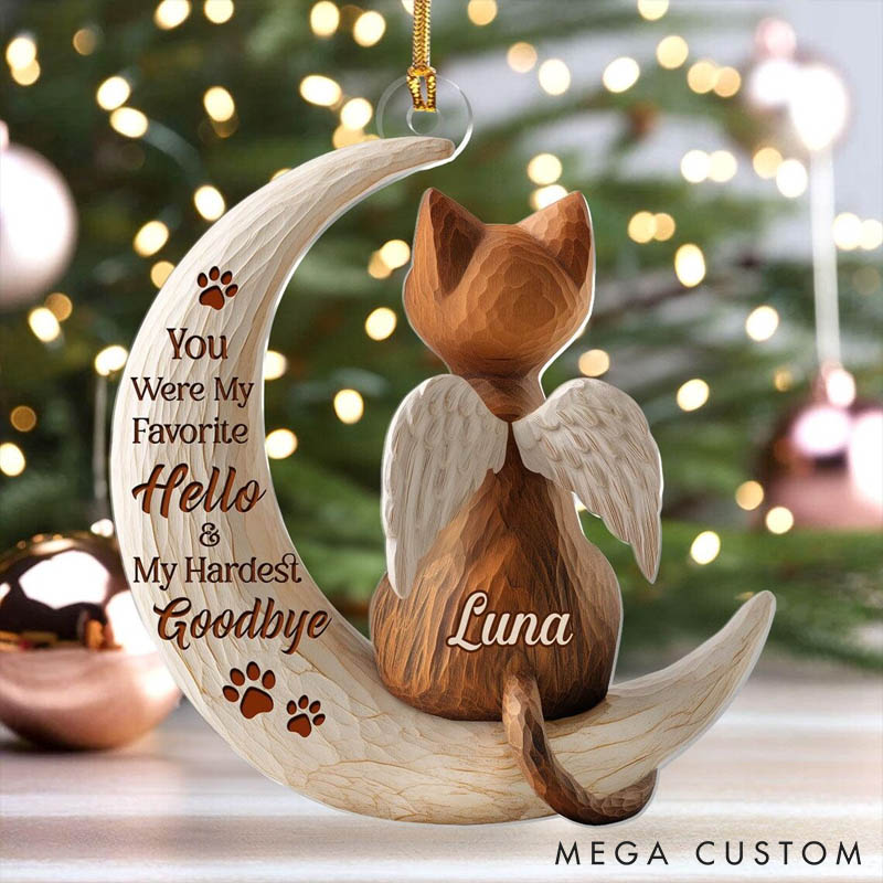 Personalized Pet Lover You Were My Favorite Hello and Mmy Hardest Goodbye Christmas Ornament