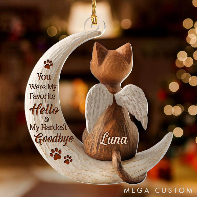 Personalized Pet Lover You Were My Favorite Hello and Mmy Hardest Goodbye Christmas Ornament