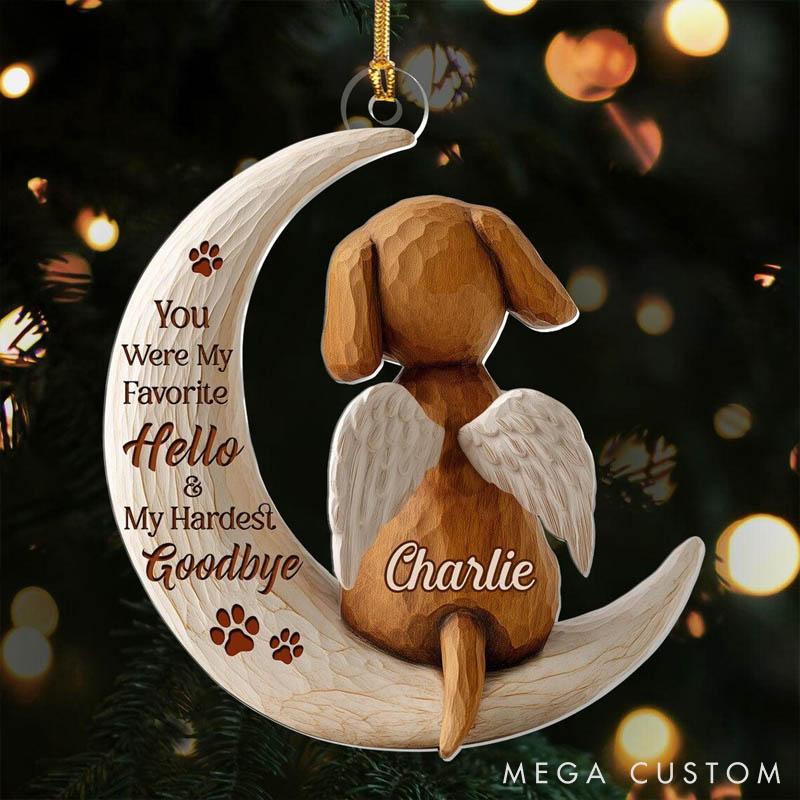 Personalized Pet Lover You Were My Favorite Hello and Mmy Hardest Goodbye Christmas Ornament