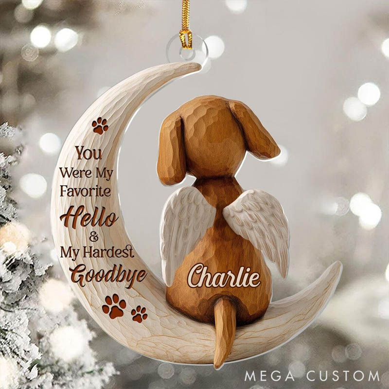 Personalized Pet Lover You Were My Favorite Hello and Mmy Hardest Goodbye Christmas Ornament