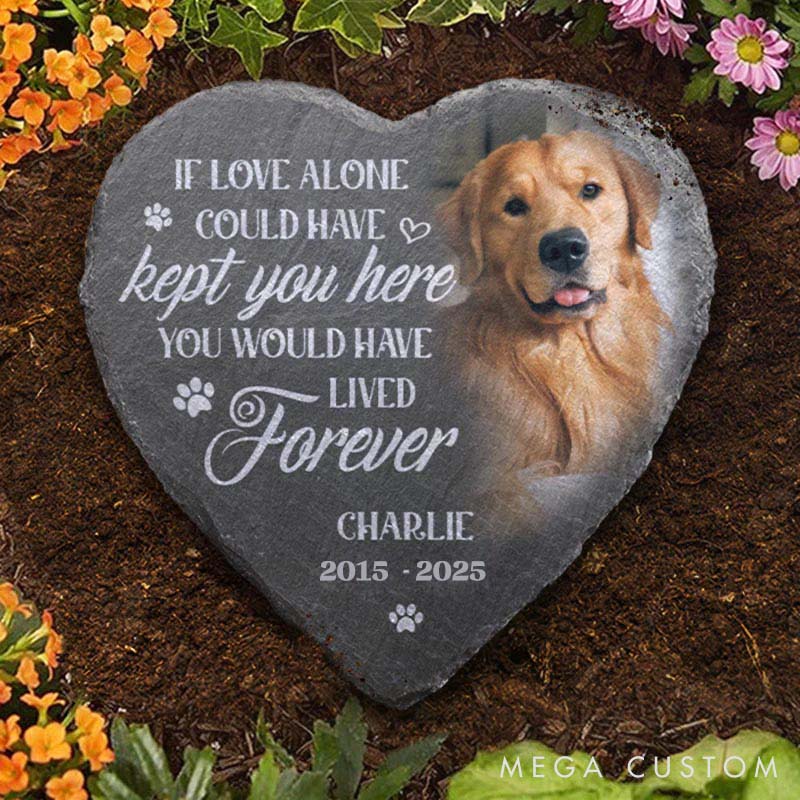 Personalized Pet Lover You Would Have Lived Forever Photo Heart Shaped Memorial Stone