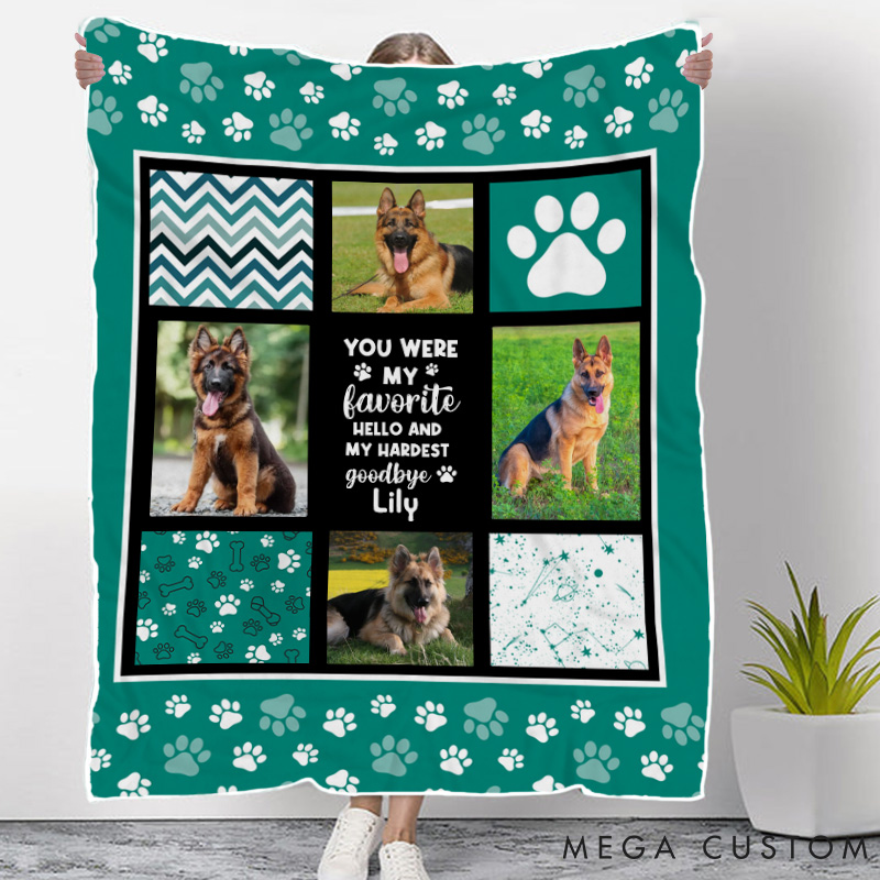 Personalized Pet Lover You were My Favorite Hello Pet Memorial Throw Blanket