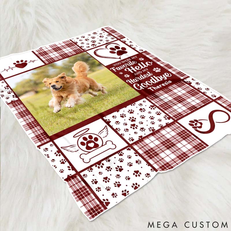 Personalized Pet Lover You were My Sweetest Hello and Hardest Goodbye Throw Blanket