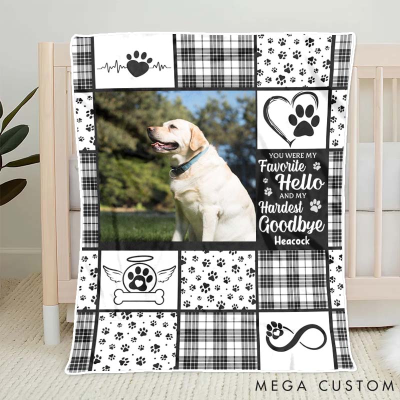 Personalized Pet Lover You were My Sweetest Hello and Hardest Goodbye Throw Blanket