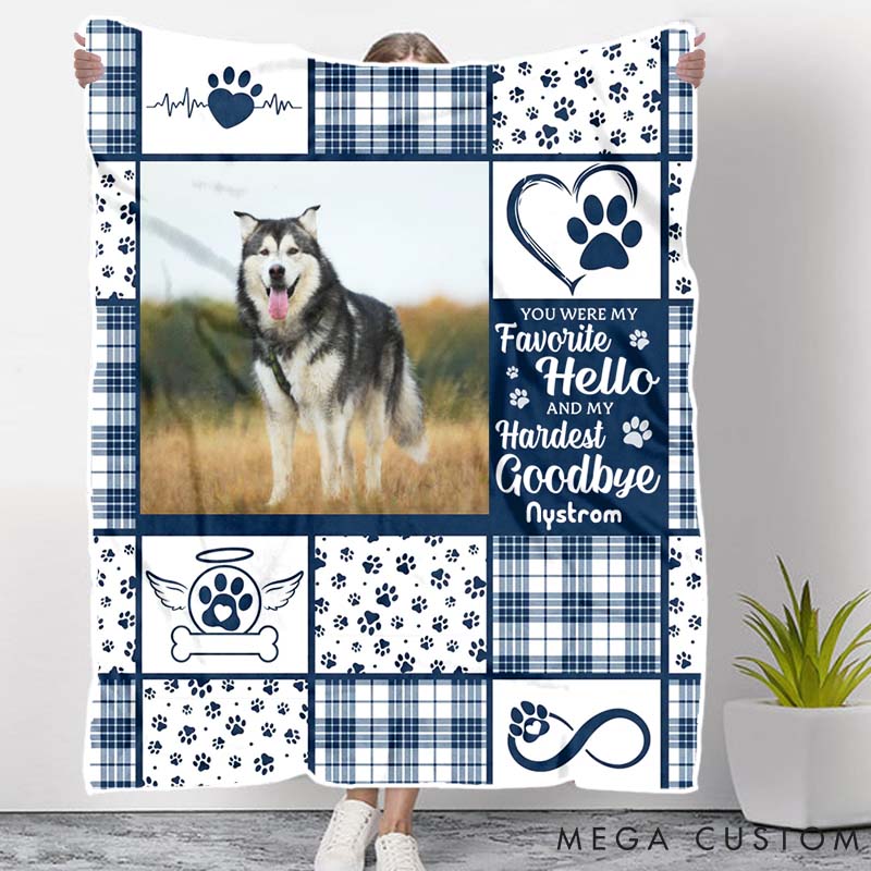Personalized Pet Lover You were My Sweetest Hello and Hardest Goodbye Throw Blanket