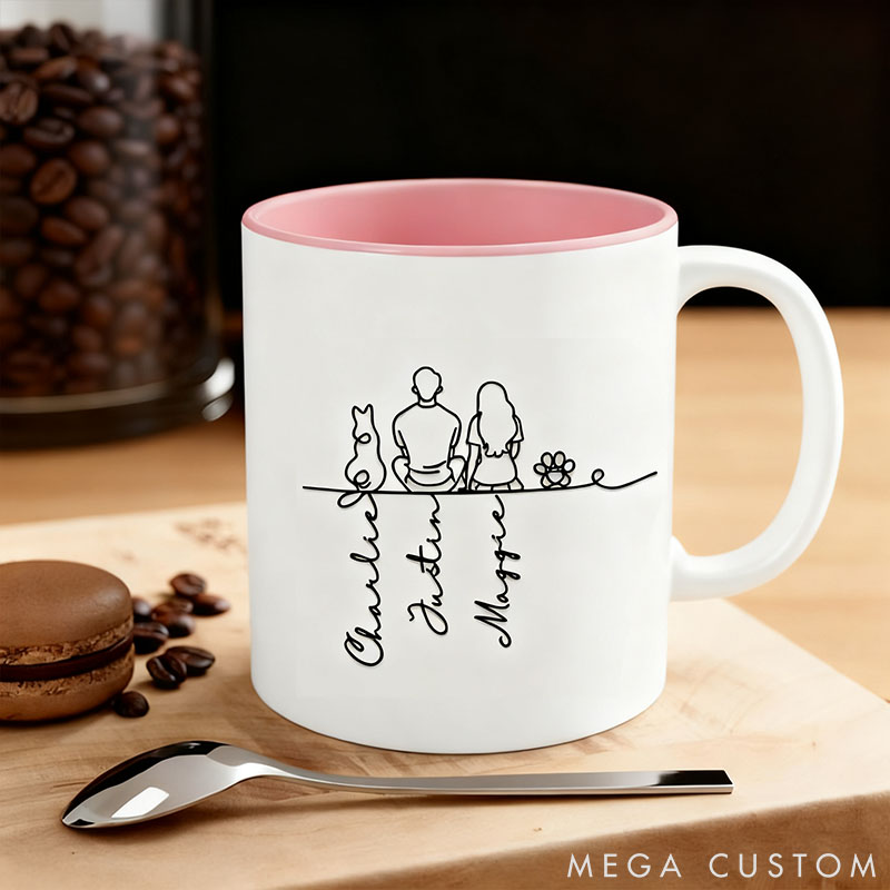 Personalized Pet Lover Your Silhouette Always with Me Mugs