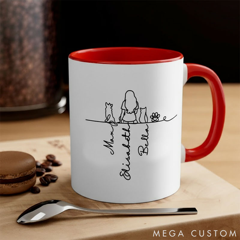 Personalized Pet Lover Your Silhouette Always with Me Mugs